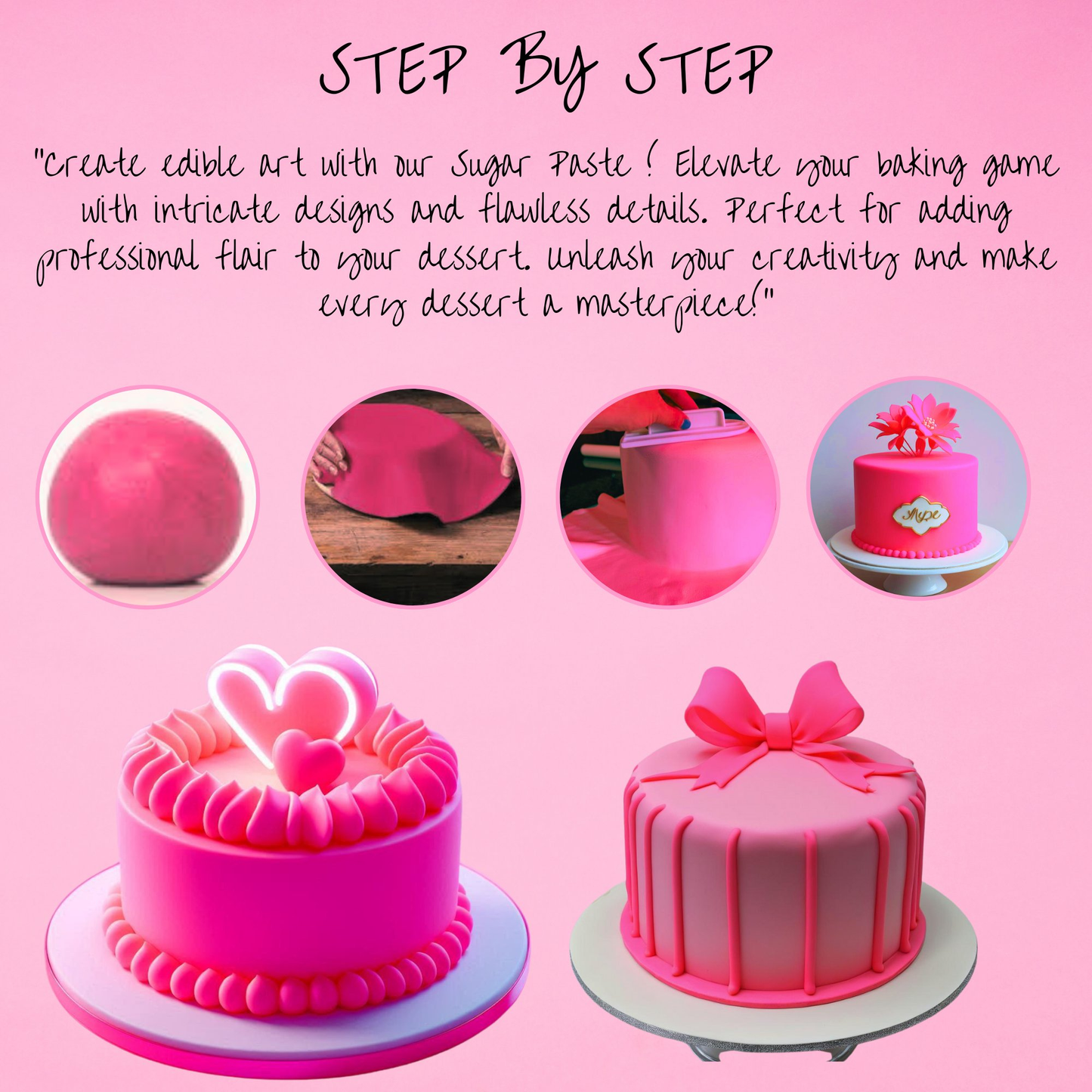 neon pink fondant edible sugarpaste 1kg
