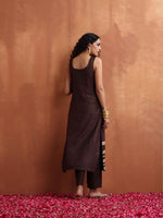 Thumbnail for trueBrowns Brown Metallic Straight Kurta Set - Distacart