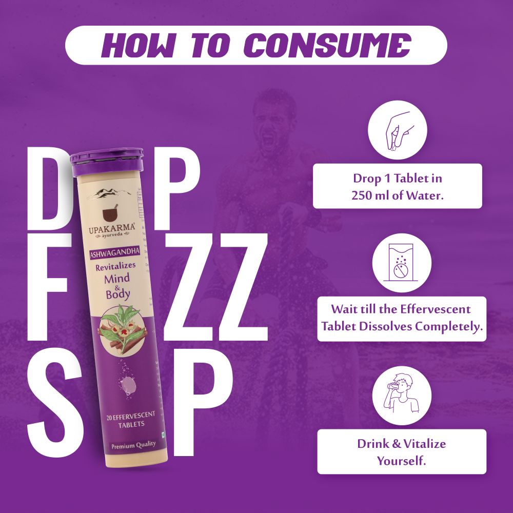 Upakarma Ayurveda Ashwagandha Effervescent Tablets - Distacart
