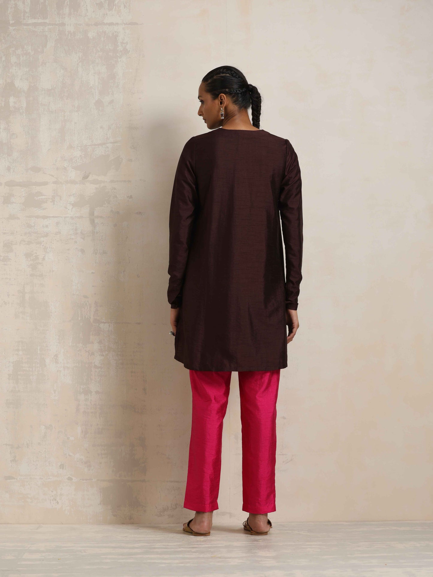 trueBrowns Cola Silk Kurta Co-ord Set - Distacart