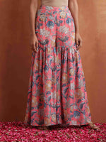 Thumbnail for trueBrowns Orange Print Sharara Set - Distacart