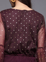 Thumbnail for Ahalyaa Printed Bell Sleeves Crepe Basic Jumpsuit With Waist Tie-Ups - Distacart
