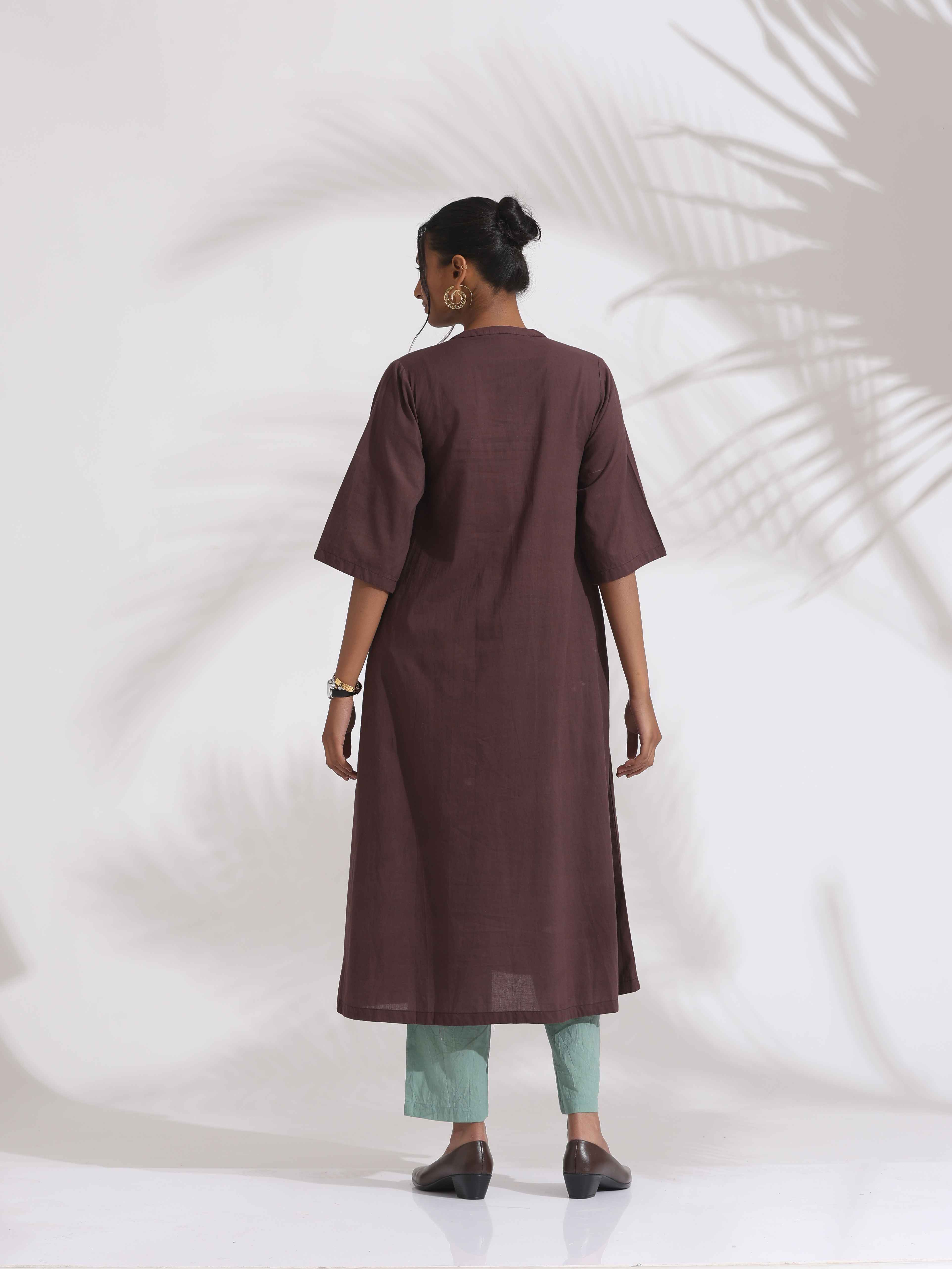 trueBrowns Cola Cotton Print Flared Kurta Set