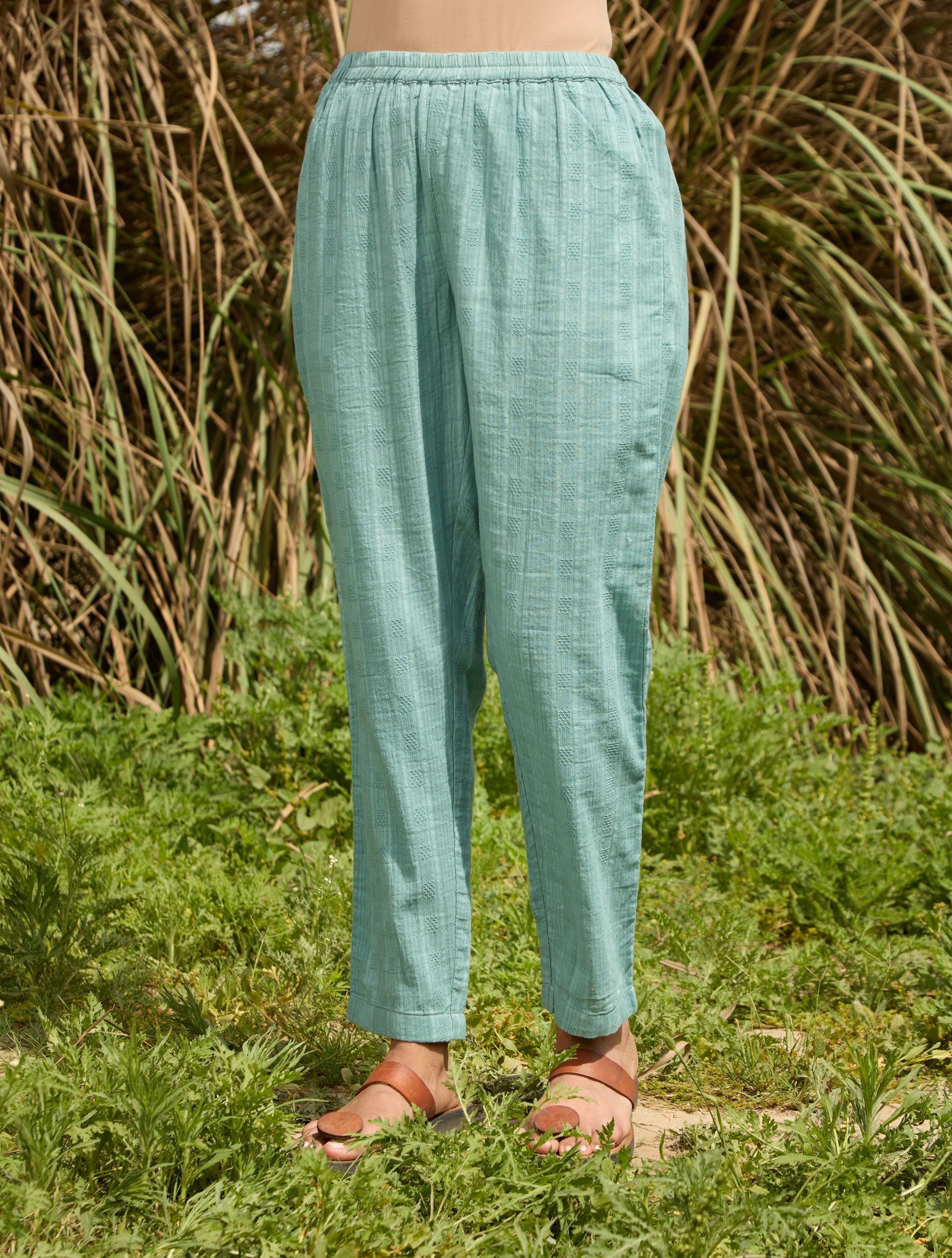 trueBrowns Light Blue Cotton Dobby Relaxed Co-ord Set