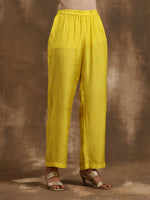 Thumbnail for trueBrowns Lime Lehariya Printed Silk Kaftan Pant Set - Distacart