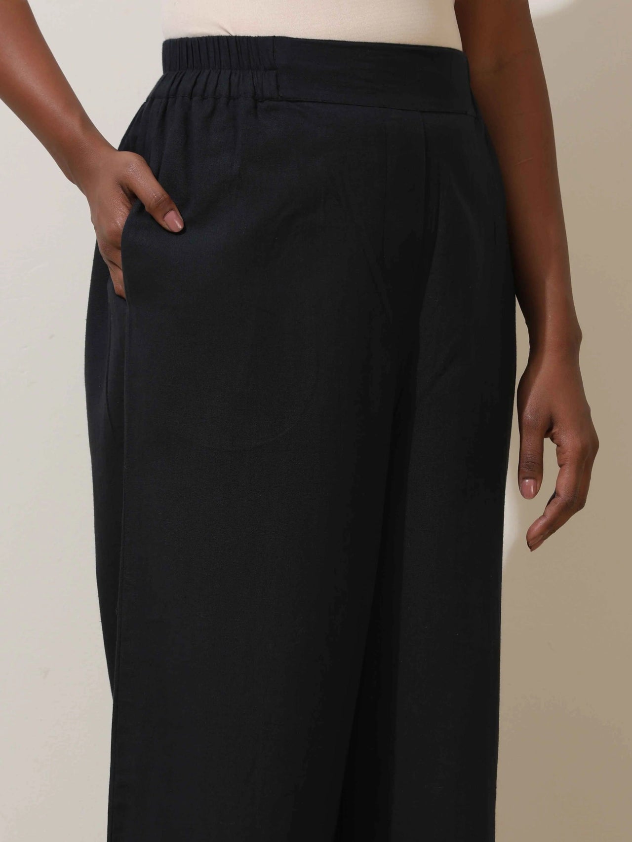 trueBrowns Black Cotton Linen Co-Ord Set