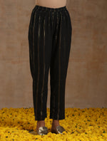 Thumbnail for trueBrowns Black Gold Cotton Anarkali Set - Distacart