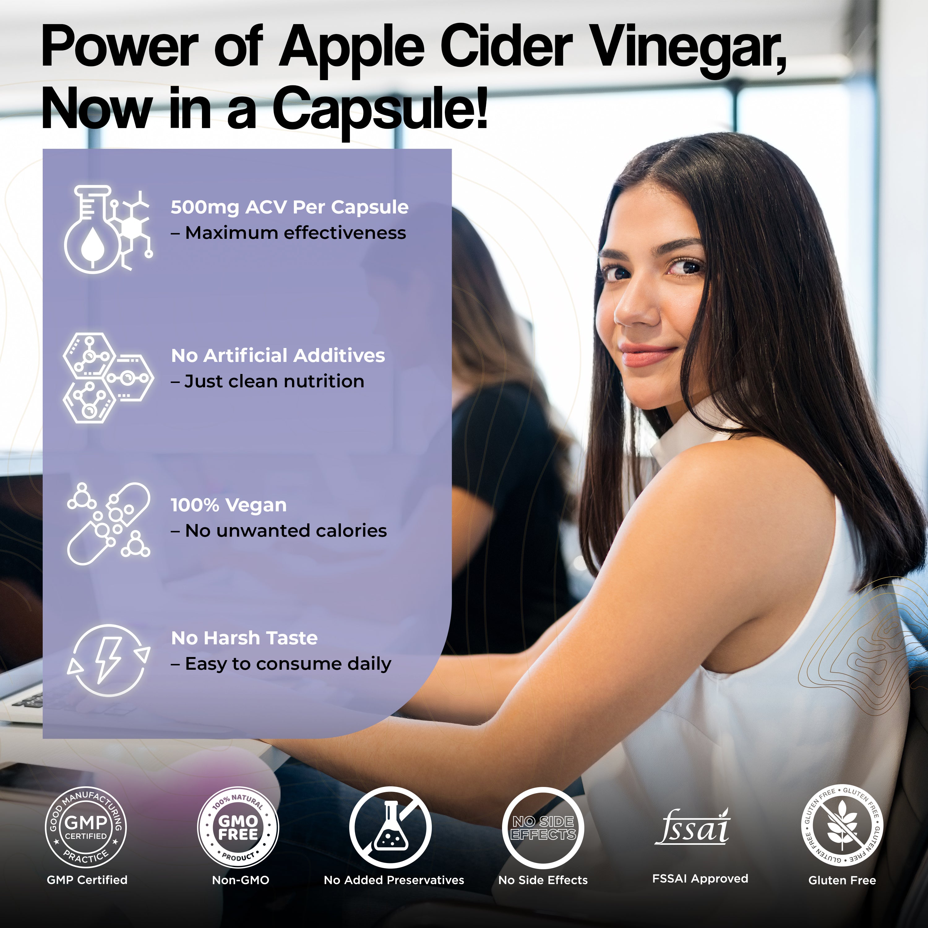 Health Veda Organics Apple Cider Vinegar Supplements Capsules - Distacart