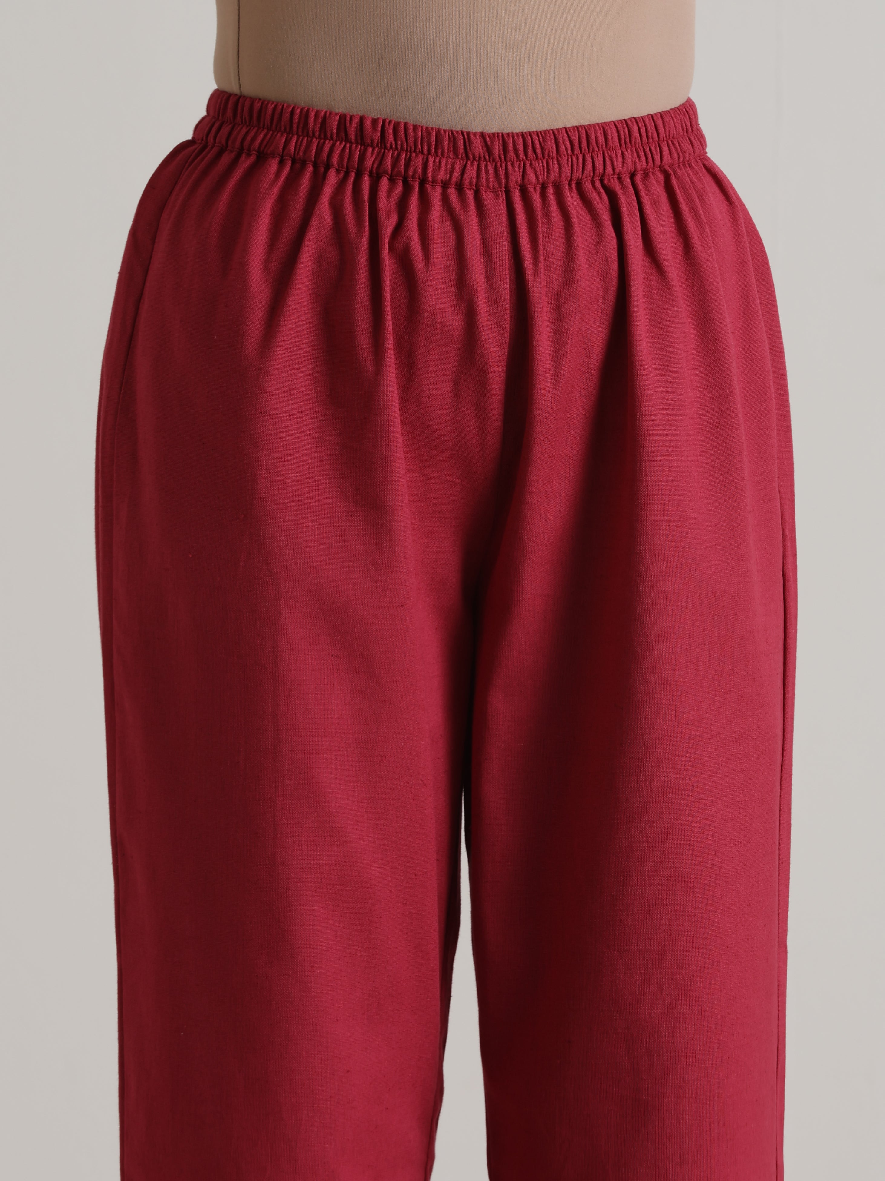 trueBrowns Honey Red Panelled Co-ord Set - Distacart