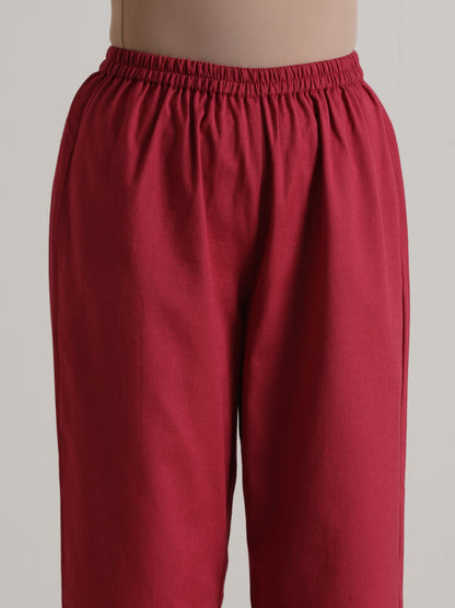 trueBrowns Honey Red Panelled Co-ord Set - Distacart