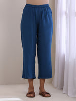 Thumbnail for trueBrowns Classic Blue Dobby Pleated Co-Ord Set - Distacart