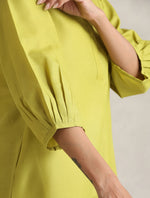 Thumbnail for trueBrowns Green Cotton Blend Short Kurta