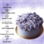 Thumbnail for sugar roses for cake cupcake decoration lavender 120 gms