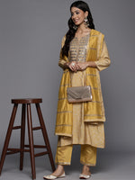 Thumbnail for Varanga Digital Printed Embroidered Kurta With Straight Pant And Embroidered Dupatta - Distacart