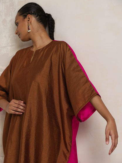 trueBrowns Brown Silk Co-ord Set - Distacart