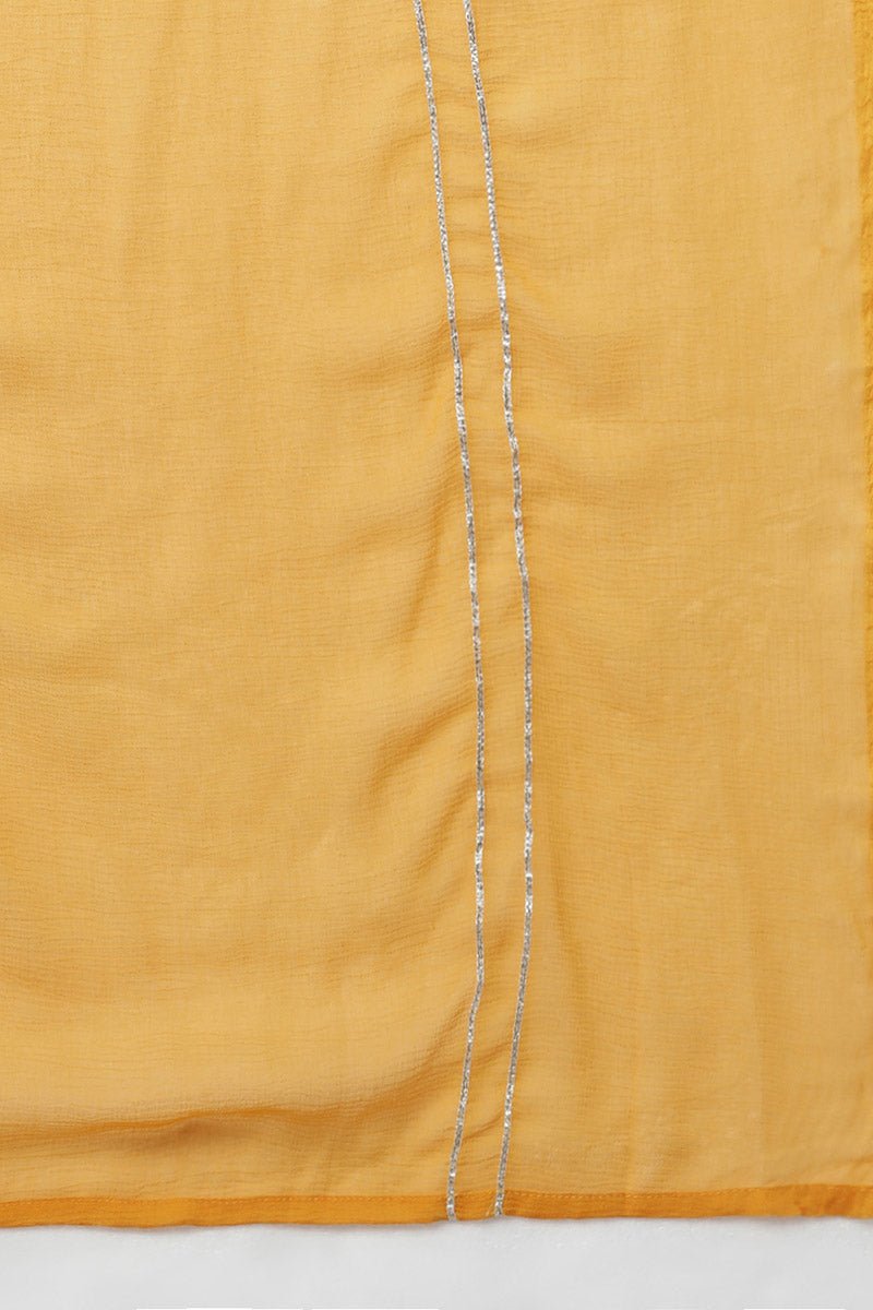 Ahika Mustard Poly Silk Flared Suit Set