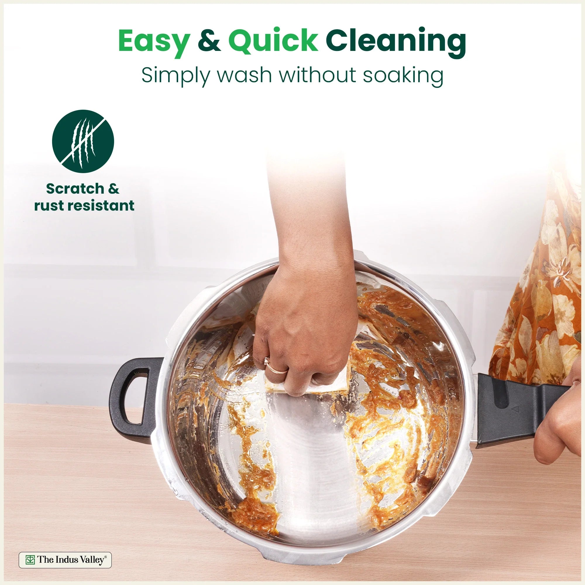 The Indus Valley QuicKooker Tri-Steel Stainless Steel Pressure Cooker, Premium Quality, 3 Layer Heavy Bottom, 100% Safe, ISI Certified, Induction & Gas, 3/5 L