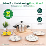 Thumbnail for The Indus Valley Premium Stainless Steel idlipot regular with mini idli plates-(3+1) Idli/ Momo Maker/  Veg Steaming Set, Tri-ply Induction Bottom, 4 Plates