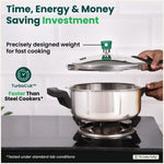 Thumbnail for The Indus Valley Tri-ply Stainless Steel Pressure Pan, Premium Quality, 3 Layer Thick Body, Heavy Bottom, 100% Food-safe, ISI Certified, Induction & Gas, 3.5/5L