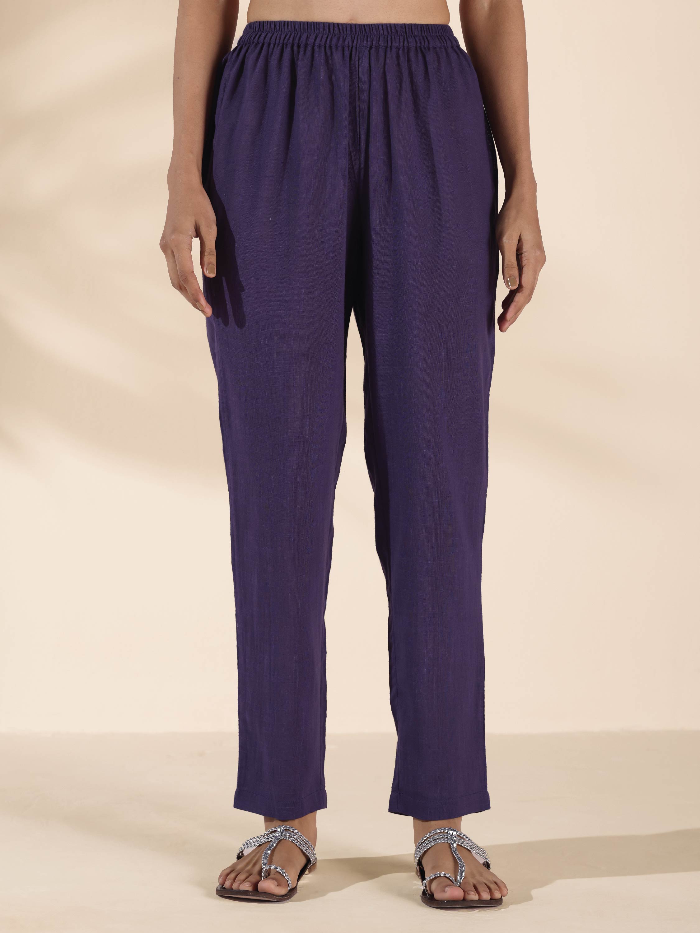 trueBrowns Lime Cotton Dobby High-Low Kurta Pant Set - Distacart