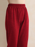 Thumbnail for trueBrowns Red Kashmiri Woollen Jacket 3pc Set