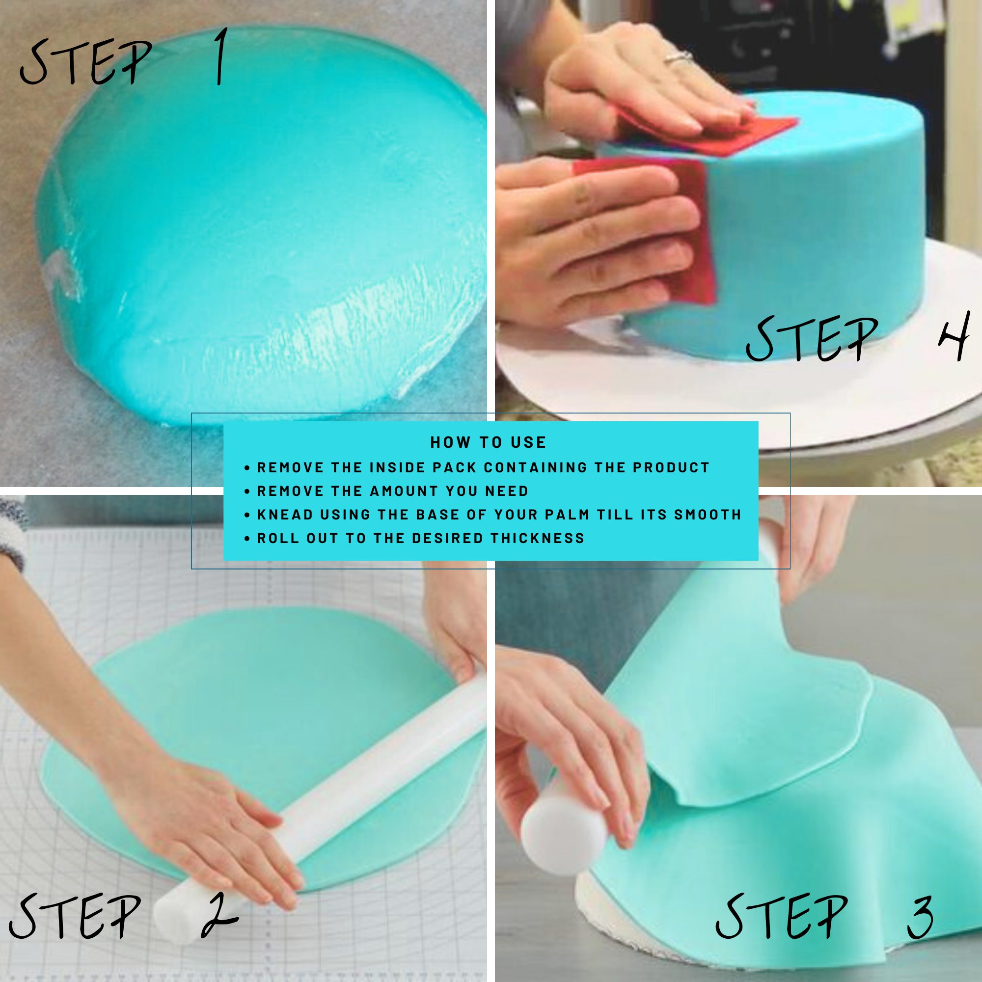 electric blue fondant edible sugarpaste 1kg