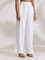 Thumbnail for trueBrowns White Cotton Schiffli Co-ord Set