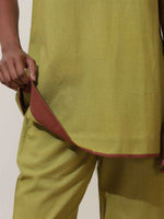 Thumbnail for trueBrowns Pear Green Cotton Linen Co-Ord Set
