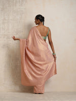 Thumbnail for trueBrowns Pink Gold Lurex Ready To Wear Saree