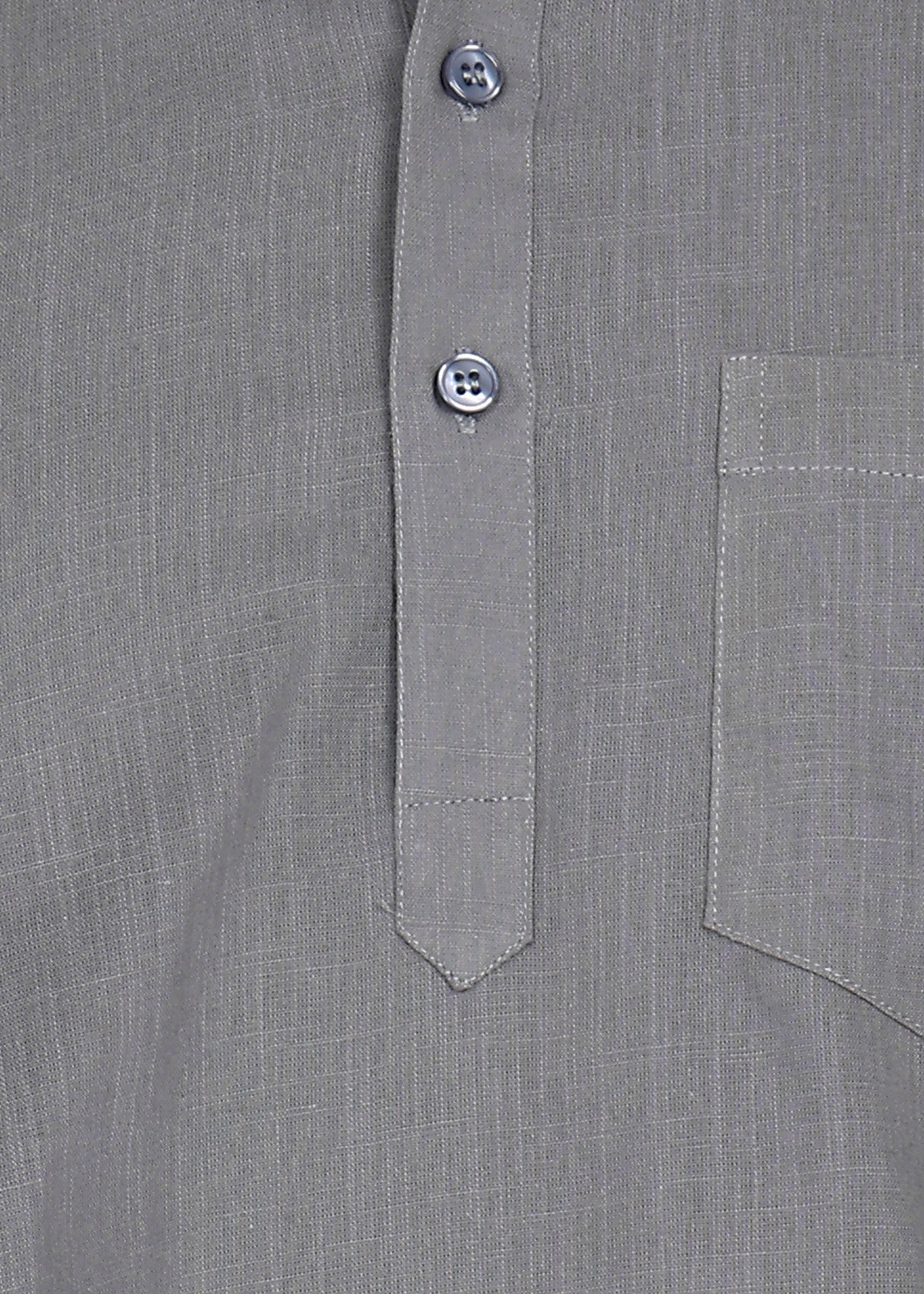 Fabmade Slate Grey Linen Short Kurta Co-Ord Set - Distacart