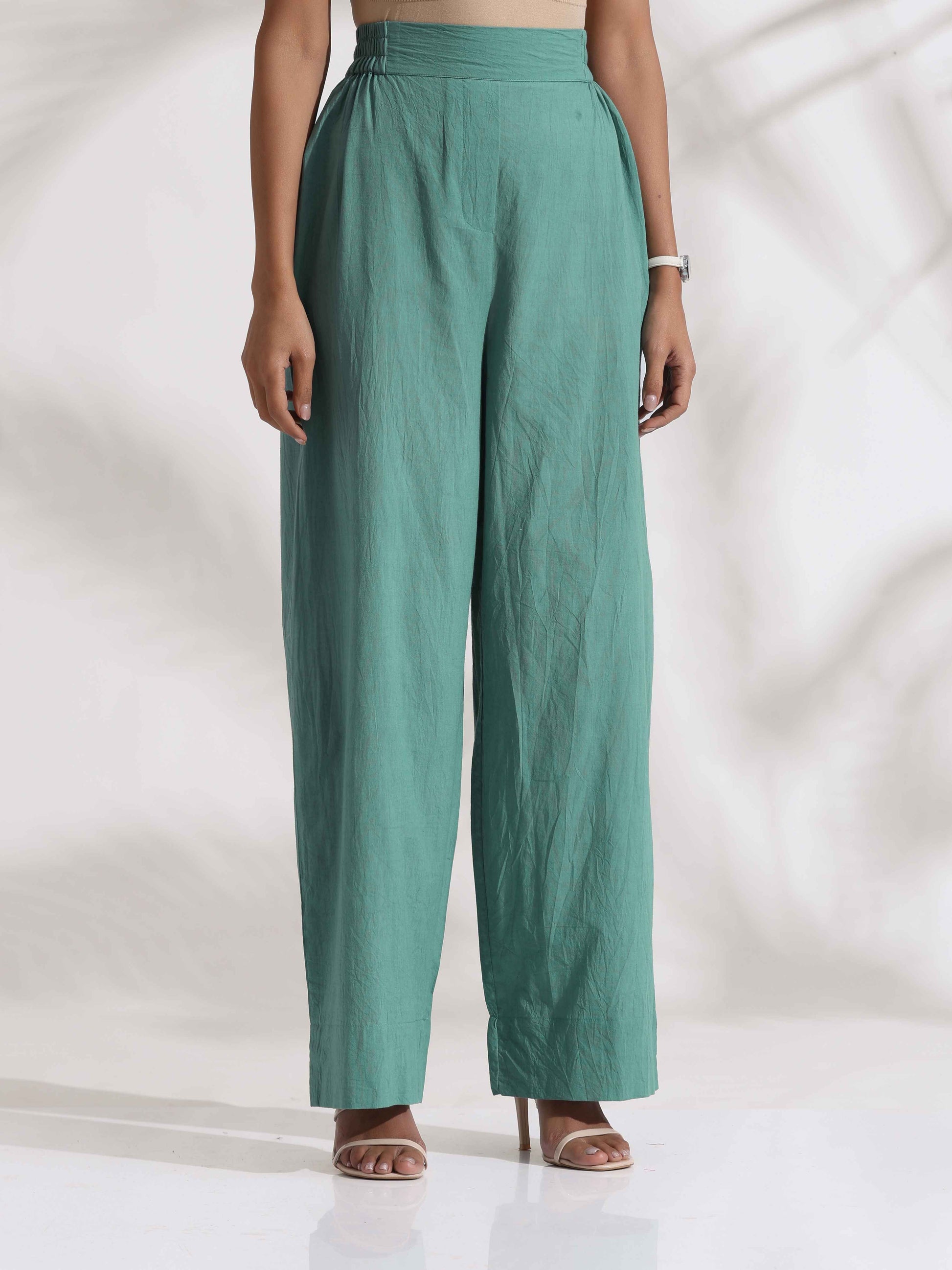 trueBrowns Green Cotton Print Jacket Top Co-ord Set - Distacart