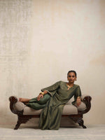 Thumbnail for trueBrowns Green Tissue Kurta Set