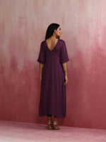 Thumbnail for trueBrowns Purple Modal Pleated Kurta Set - Distacart