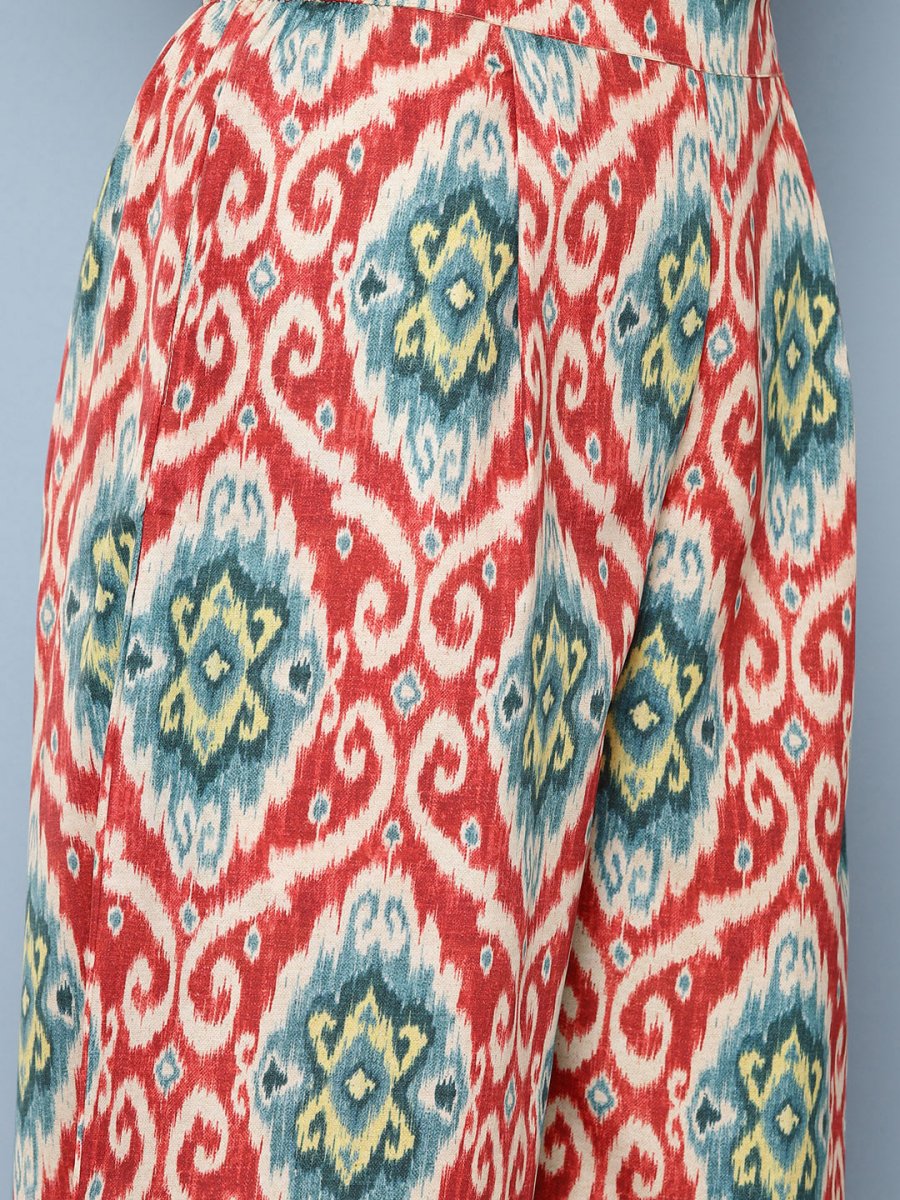 Ahalyaa Women Ethnic Motifs Printed Regular Gotta Patti Kurta with Palazzos - Distacart