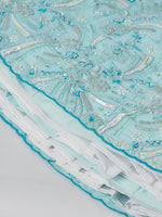 Thumbnail for House of Panchhi Turquoise Blue Georgette Sequins And Thread Embroidery Lehenga Choli & Dupatta - Distacart