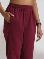 Thumbnail for trueBrowns Purple Cotton Print Kurta Co-ord Set