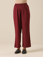 Thumbnail for trueBrowns Ruby Wine Slub Textured Collar Co-Ord Set - Distacart