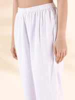 Thumbnail for trueBrowns White Cotton Dobby Kurta Pant Set - Distacart