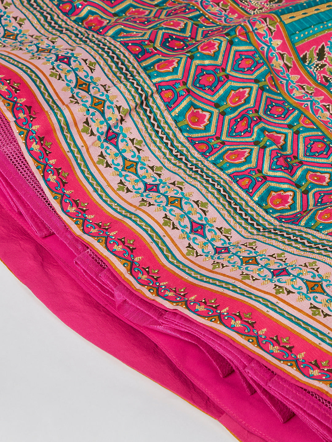 House of Panchhi Pink Pure Georgette Position Printing With Siroski Stone Work Lehenga Choli & Dupatta - Distacart