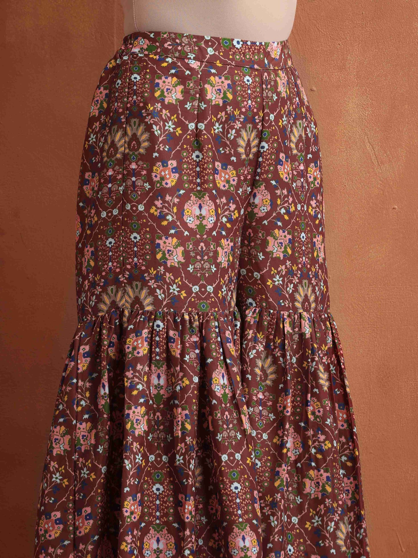 trueBrowns Brown Print Sharara Set - Distacart