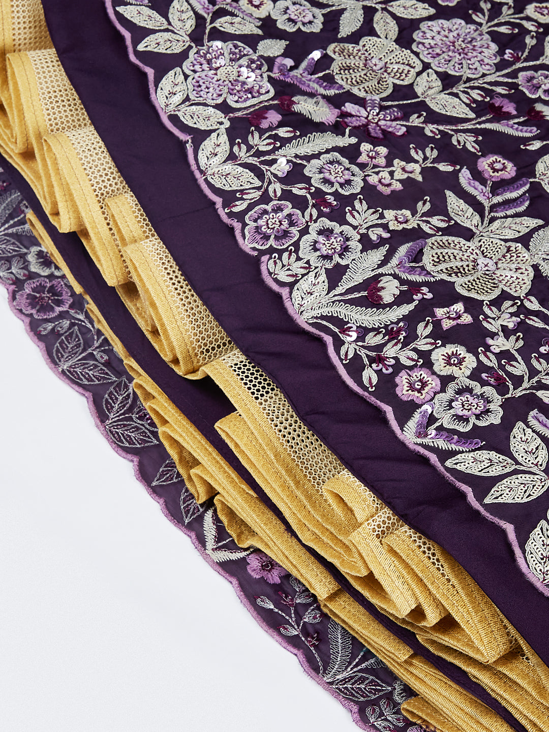 House of Panchhi Cream Net Cutdana, Sequins And Zarkan Embroidery Lehenga Choli & Dupatta - Distacart