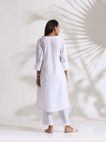 Thumbnail for trueBrowns White Slub Kurta Set