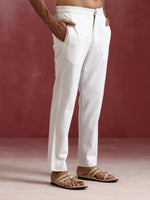 Thumbnail for trueBrowns Men's White Cotton Shirt Collar Stylized Kurta Co-ord set