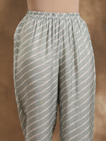 Thumbnail for trueBrowns Grey Lehariya Printed Silk Co-Ord Set - Distacart