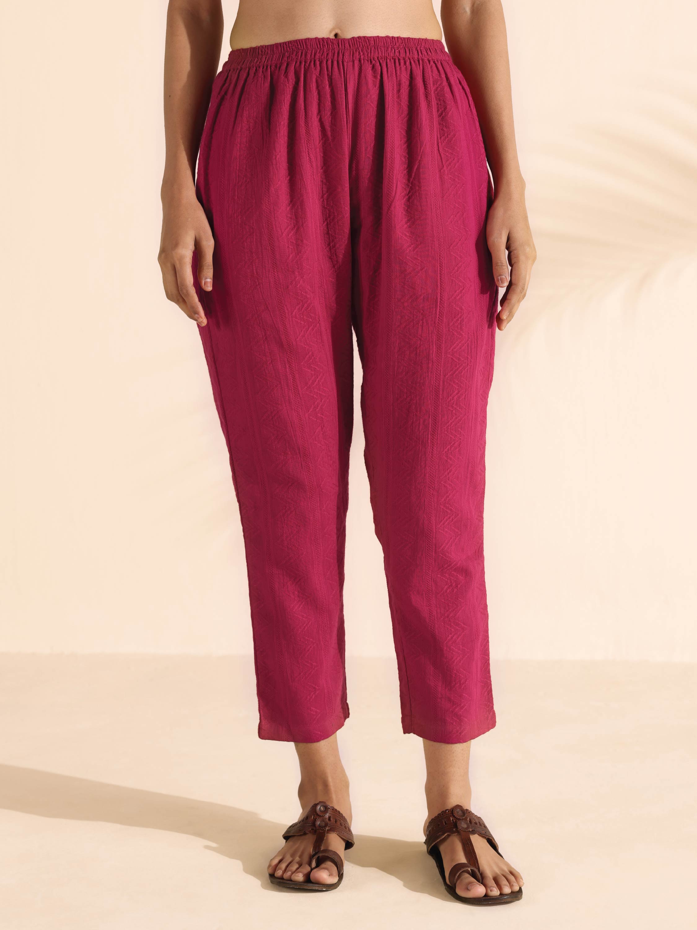 trueBrowns Carrot Cotton Dobby Kurta Pant Set - Distacart