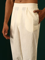 Thumbnail for trueBrowns Men's Ivory Blue Multi color Floral Cotton Co-ord Set - Distacart