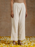 Thumbnail for trueBrowns Ivory Gold Cotton Overlap Yoke Kurta Set - Distacart