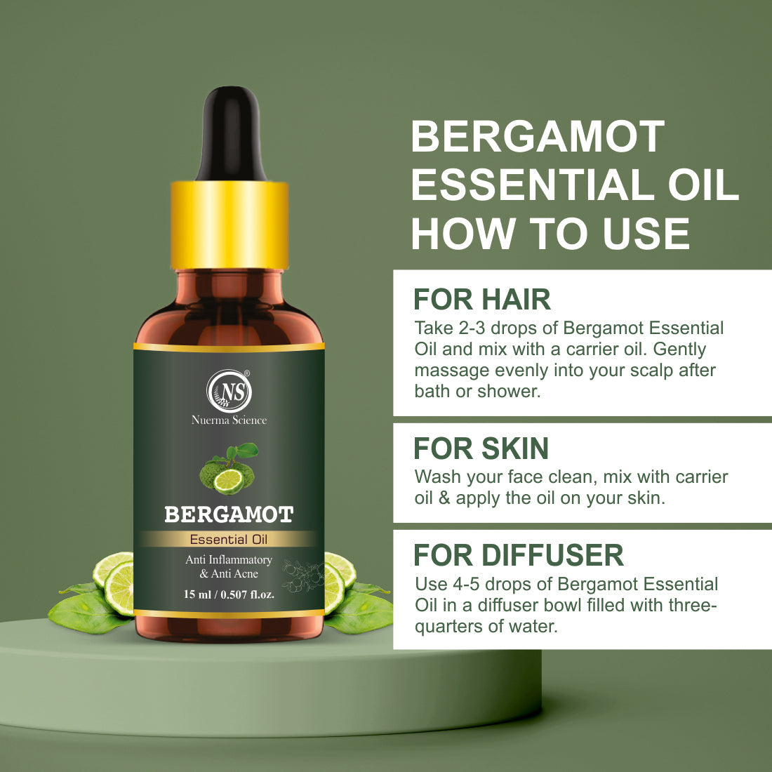 Nuerma Science Bergamot Essential Oil - Distacart