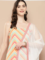 Thumbnail for Ahalyaa Women Printed Regular Gotta Patti Kurti with Sharara & With Dupatta - Distacart