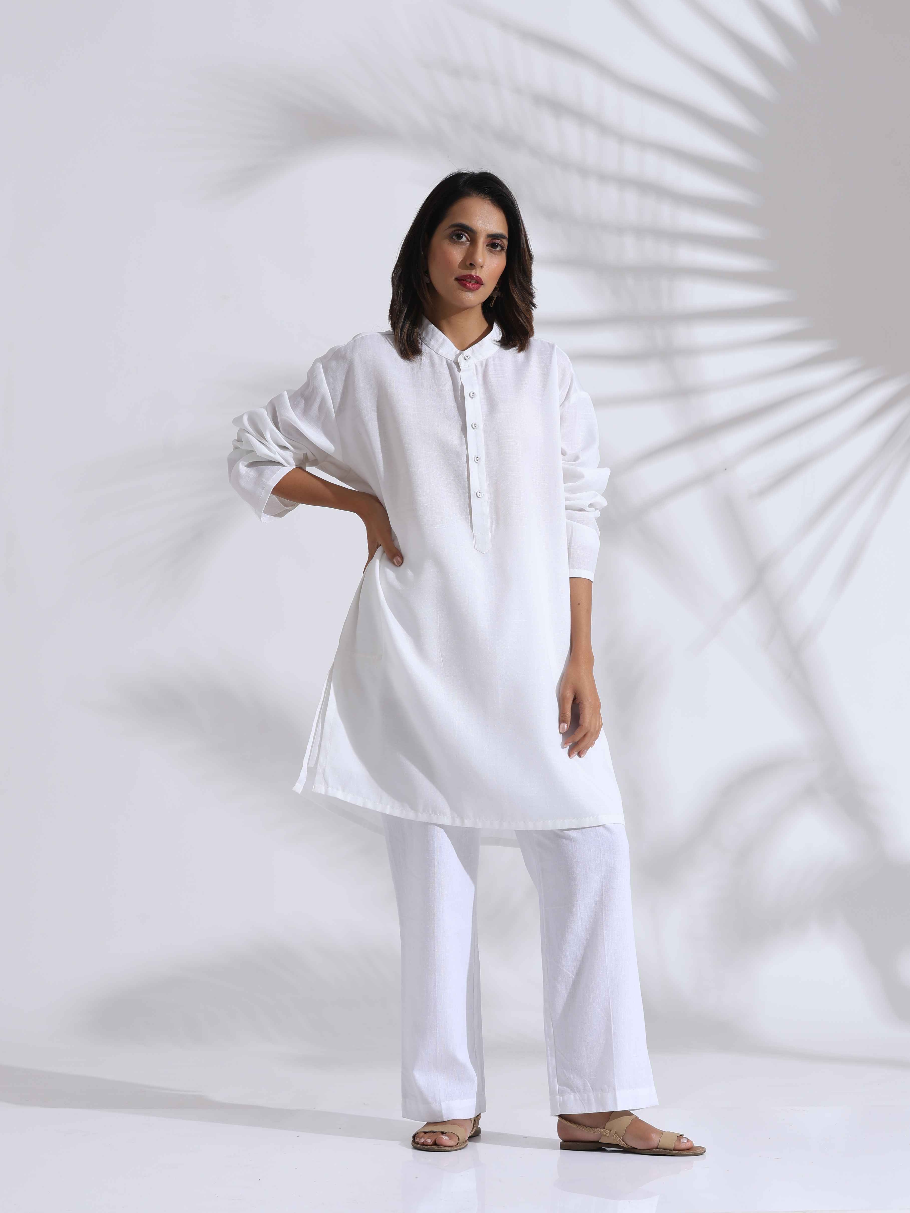 trueBrowns White Unisex Freesize Kurta